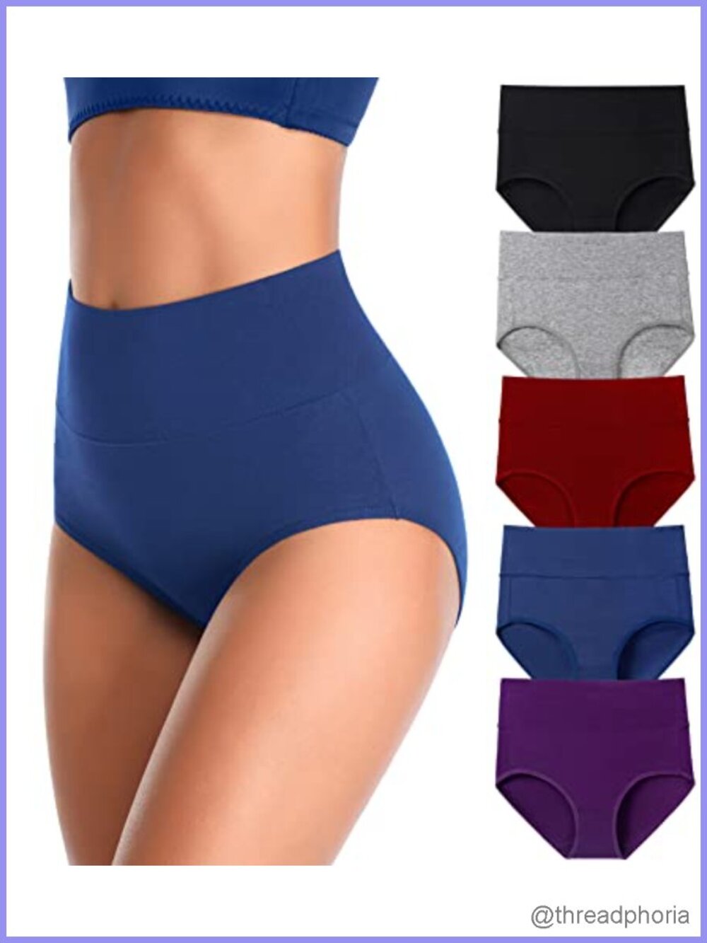 Women's High Waisted Cotton Briefs Full Coverage Panties Multipack Tummy Control